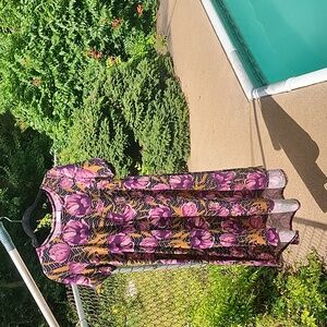 LuLaRoe Womens Dress Sz Sm Hi Low PreLoved Purple Navy Gold
